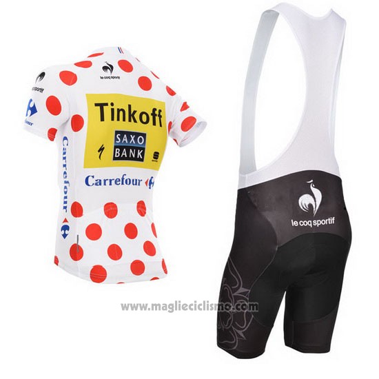 2014 Abbigliamento Ciclismo Saxobank Lider Bianco e Rosso Manica Corta e Salopette